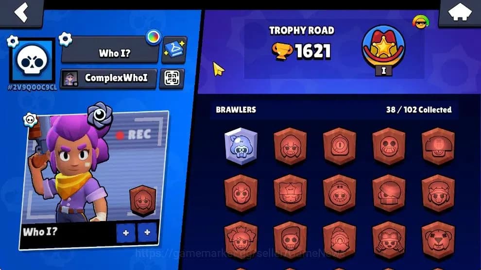 Brawl Stars Accounts 1621 Trophy|145 Gem|38 Brawlers 4 Max Lvl|1 Hypch image 2