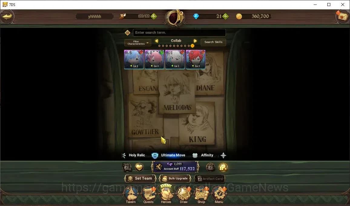 The Seven Deadly Sins: Grand Cross Accounts Global|117K CC|Chapter 1|1 UR + Collab ReZero| Col image 4