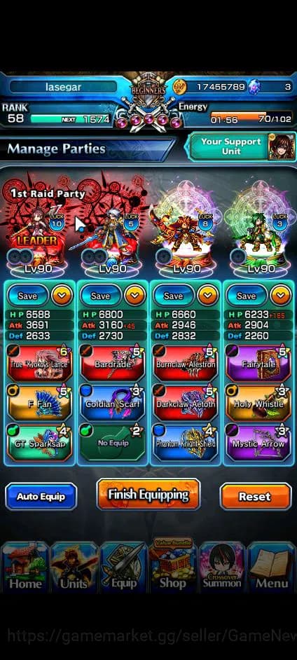 Grand Summoners Accounts Global|Rank 58|3 Ascend+1 TW| KyokoTW, Roy, Selia image 10