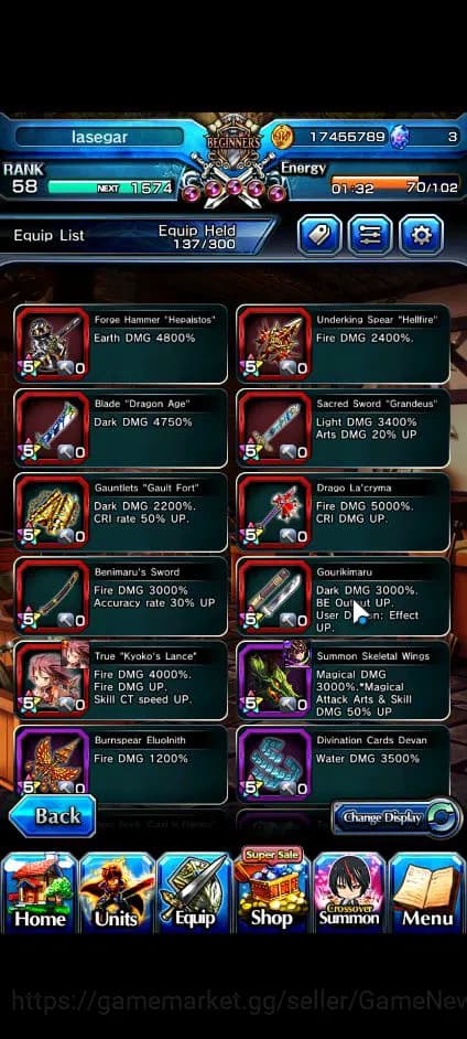 Grand Summoners Accounts Global|Rank 58|3 Ascend+1 TW| KyokoTW, Roy, Selia image 6