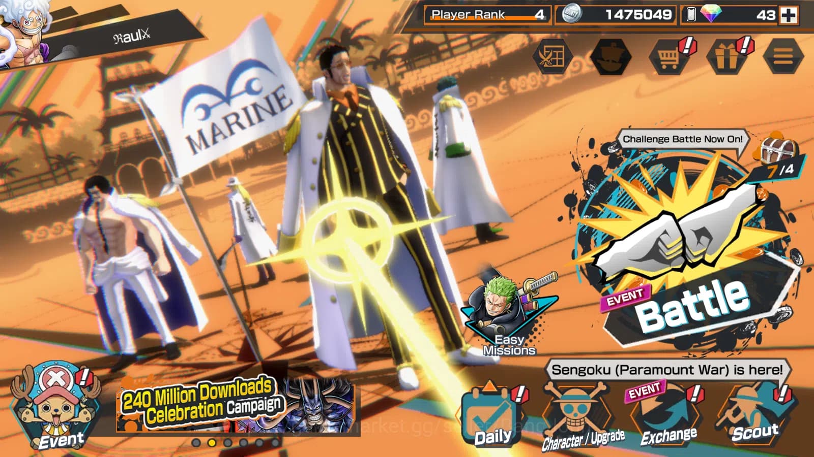 One Piece Bounty Rush Accounts GLOBAL | 3EX | 5elders Nusjuro | SK Borsalino |4em image 1