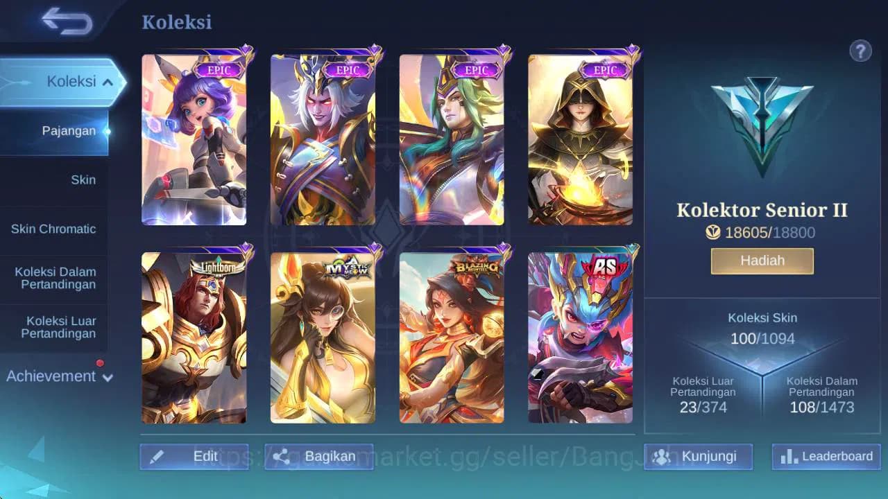 Mobile Legends: Bang Bang Accounts GLOBAL|Skin 100|hero69|Lborn TG, Saber(Layla,cyc,s image 9