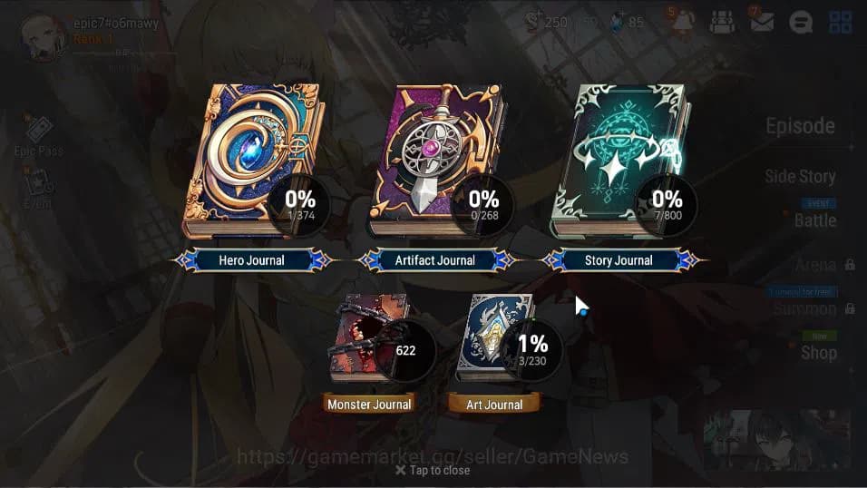 Epic Seven Accounts Global Unverif | Fresh Starter | Low Progress | 1 image 3