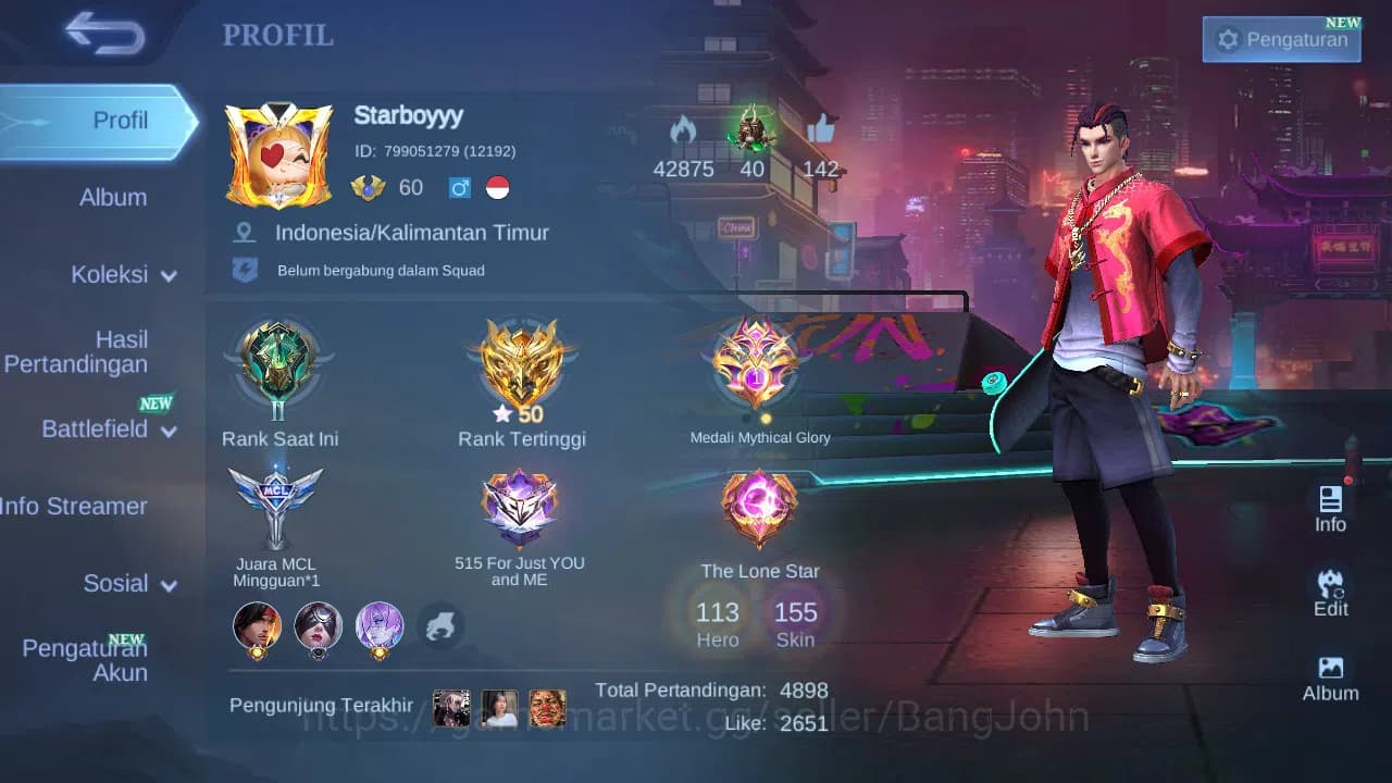 Mobile Legends: Bang Bang Accounts GLOBAL Hero 113 Skin 155 | Stunt Chou | Luckybox F image 14