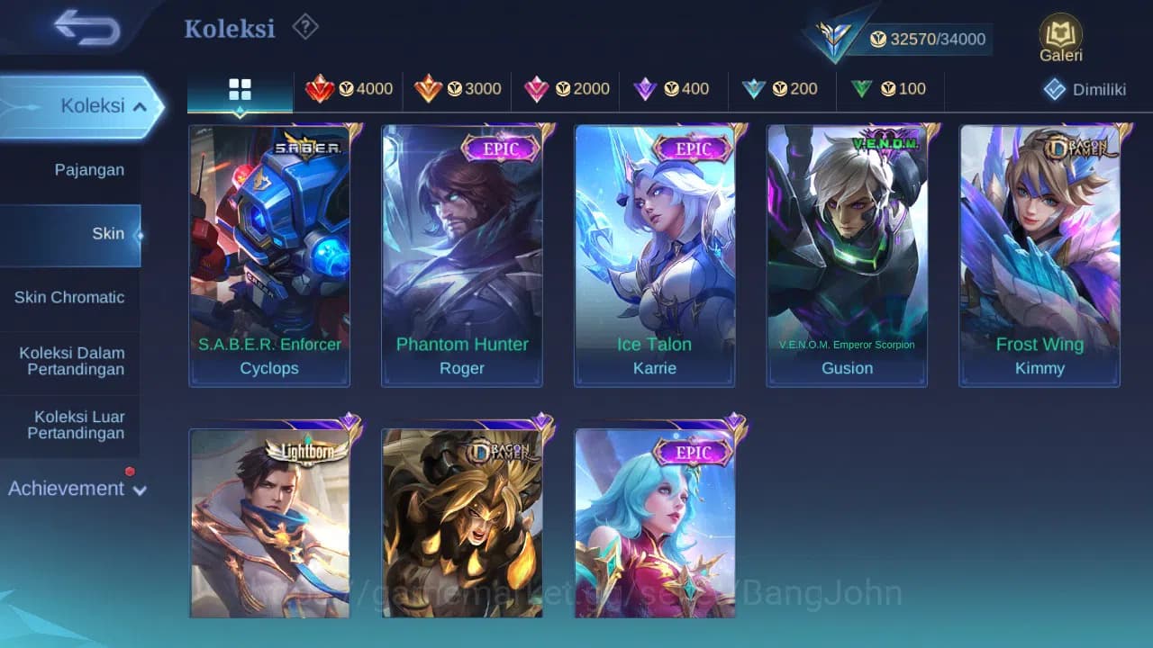 Mobile Legends: Bang Bang Accounts GLOBAL Hero 113 Skin 155 | Stunt Chou | Luckybox F image 4