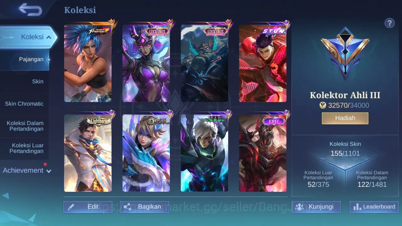 Mobile Legends: Bang Bang Accounts GLOBAL Hero 113 Skin 155 | Stunt Chou | Luckybox F image 8