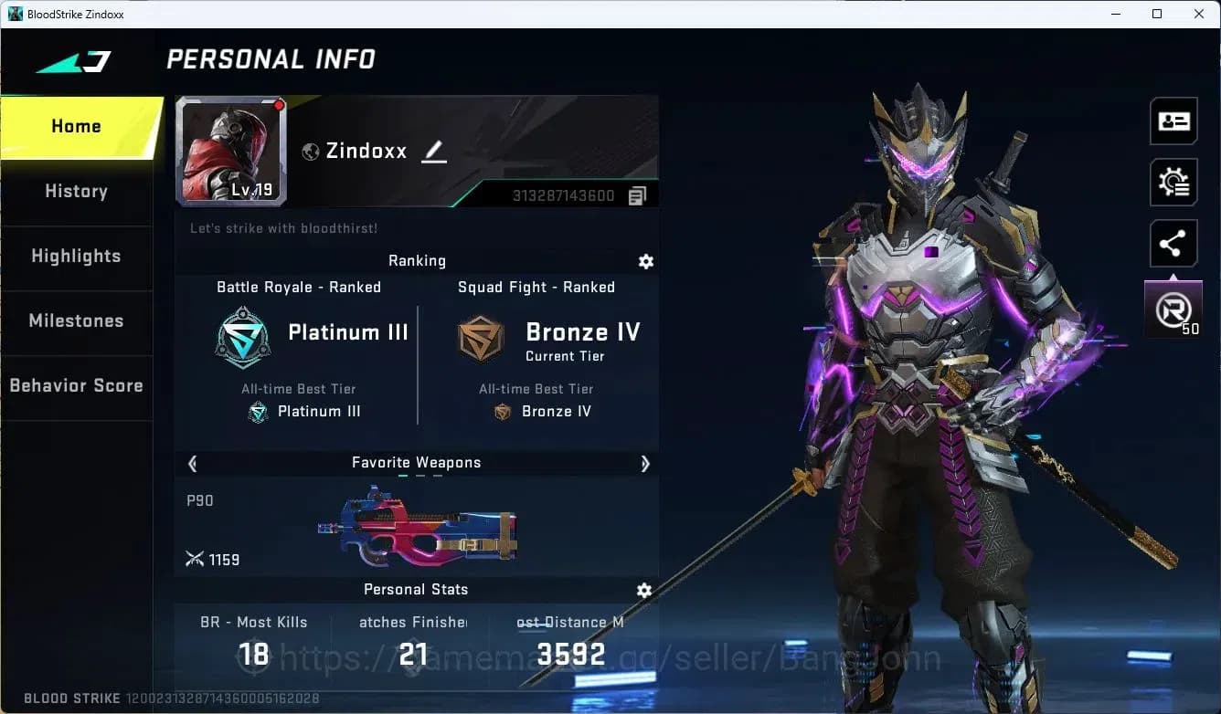 Blood Strike Accounts ASIA| TR Katana | Eternal ZERO Odashadow | Ultra Z image 1