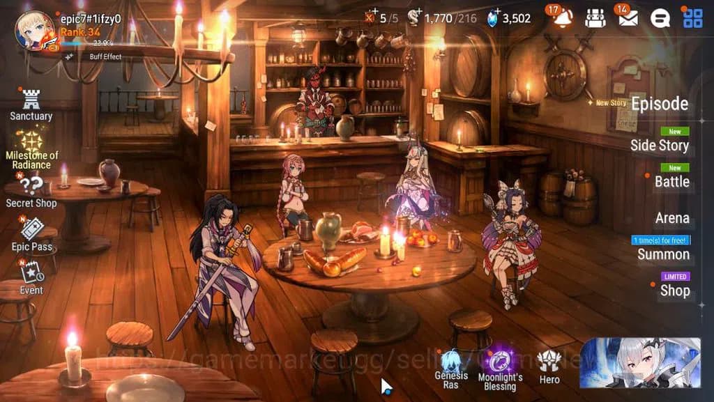 Epic Seven Accounts GLOBAL Unverif|New Era|3 ML(NM LUNA,Empreyan Ilyna image 1