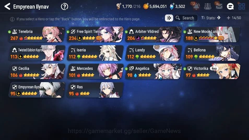 Epic Seven Accounts GLOBAL Unverif|New Era|3 ML(NM LUNA,Empreyan Ilyna image 2