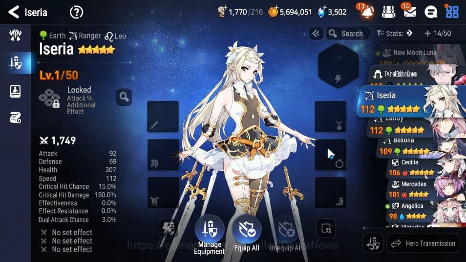 Epic Seven Accounts GLOBAL Unverif|New Era|3 ML(NM LUNA,Empreyan Ilyna image 5