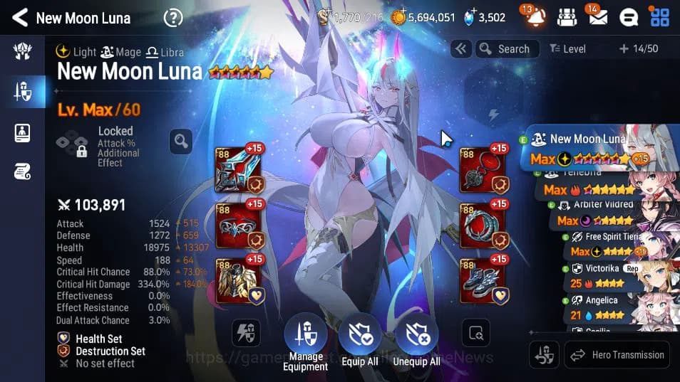 Epic Seven Accounts GLOBAL Unverif|New Era|3 ML(NM LUNA,Empreyan Ilyna image 8