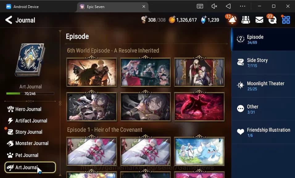 Epic Seven Accounts GLOBAL Unverif|12 ML(Salome,BArunka,LOTScales,Ruel image 2