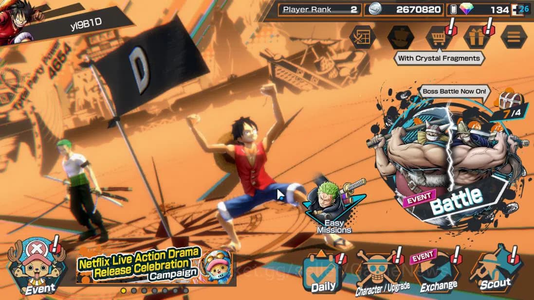 One Piece Bounty Rush Accounts Global|4 EX |5 elder St.Saturn,G5 Monkey D.Luffy,H image 1