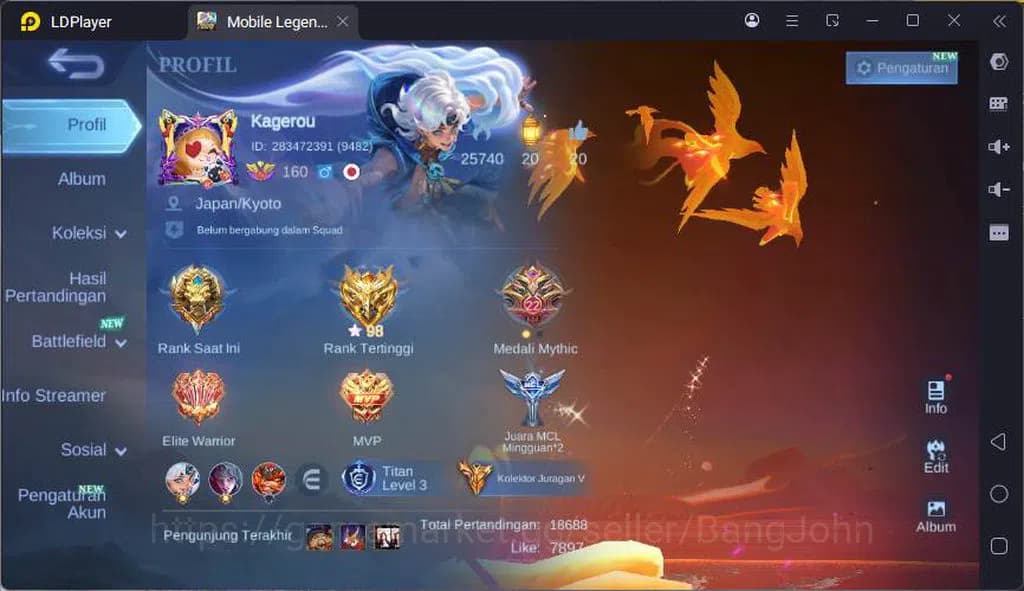 Mobile Legends: Bang Bang Accounts GLOBAL|Hero 132|Skin 487|LGN Lunox,Kof Valir+Auror image 1