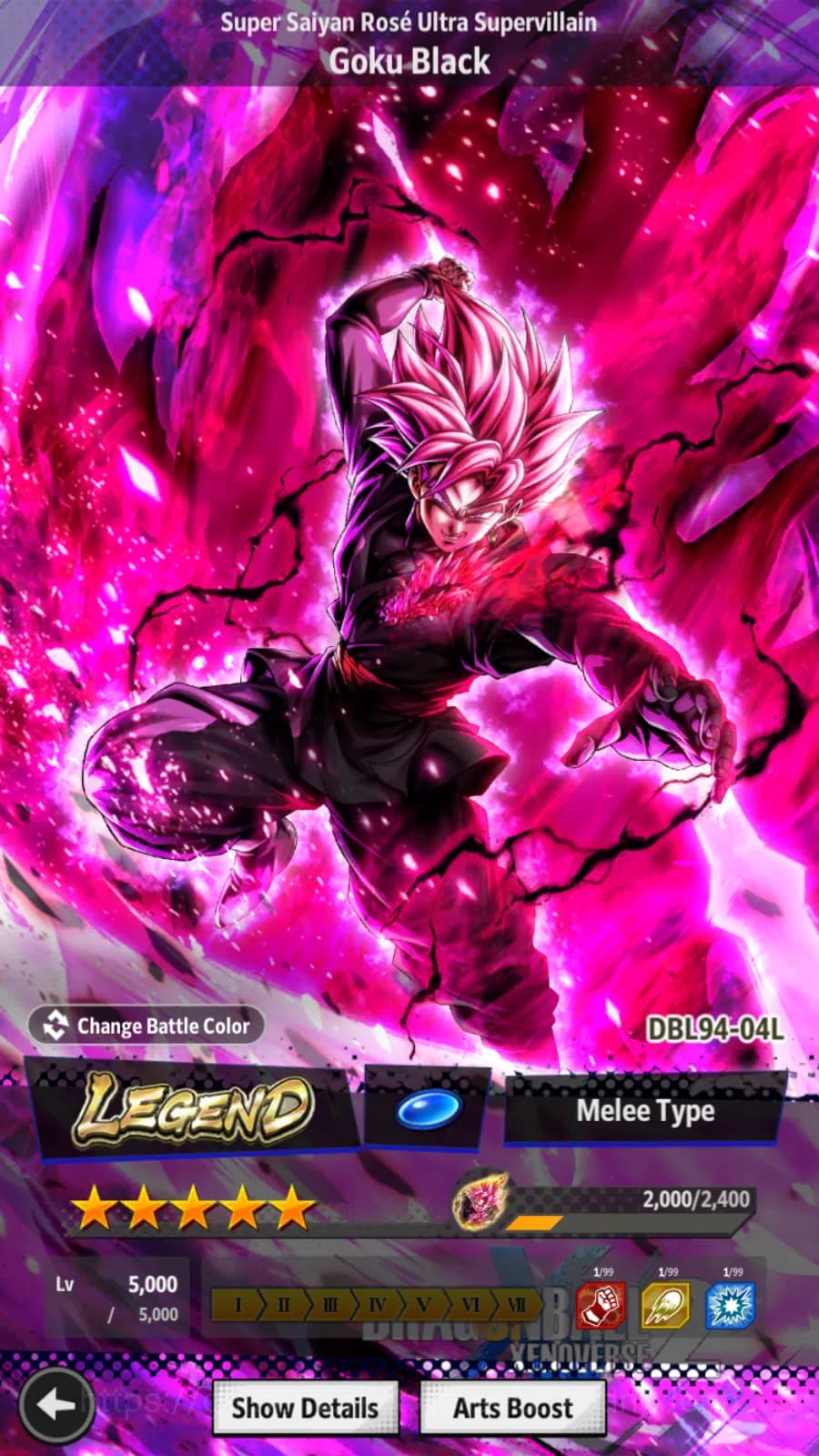 Dragon Ball Legends Accounts LVL 150| total power 28M|Supervillain Goku Black,B image 3
