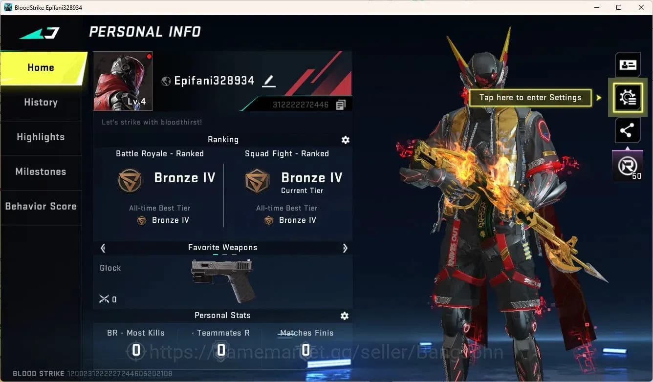 Blood Strike Accounts ASIA | 1 7DS: AK47 | Ultra ETHAN | 1 Legendary Gun image 1