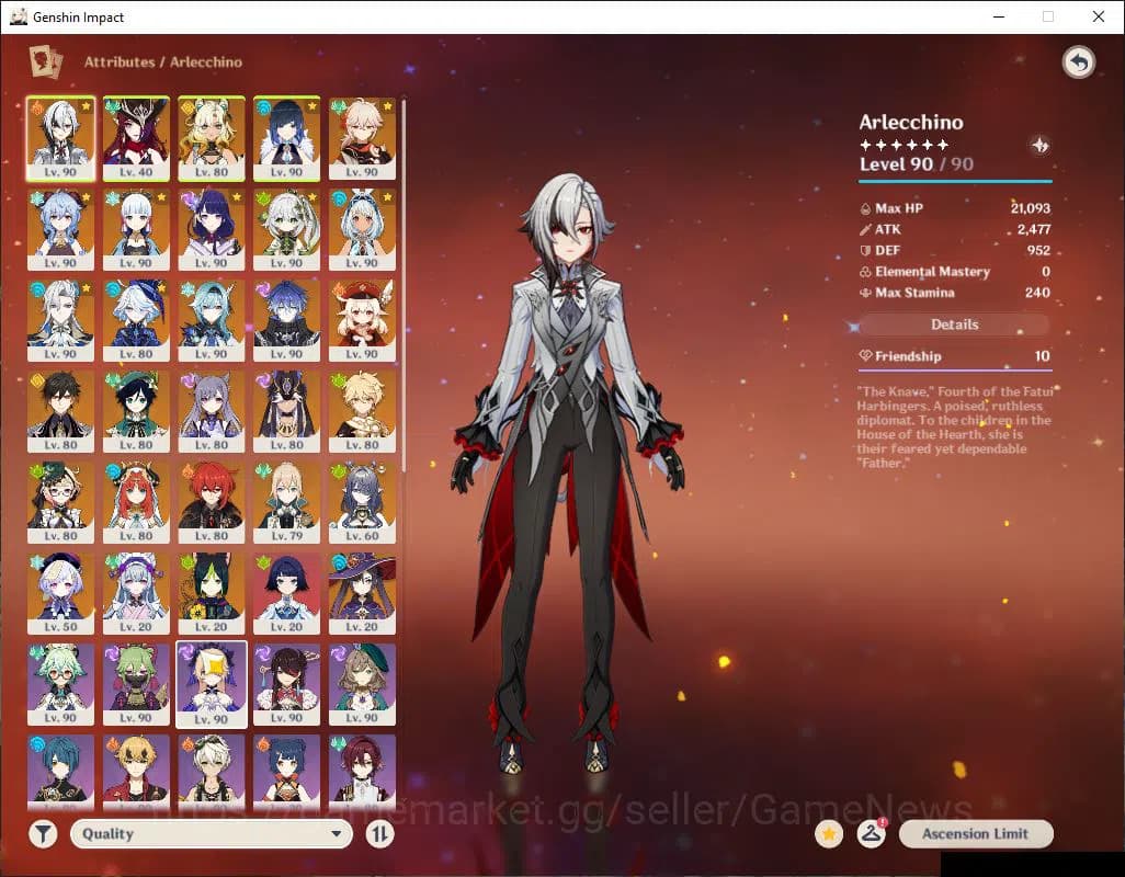 Genshin Impact Accounts Asia|AR 60|21 Limited +7(Weapon) |Arlecch +sign,Fl image 3