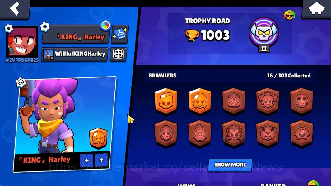 Brawl Stars Accounts 1003 Trophy |16 Brawlers 3 MAX Lvl (Shelly,Rico,Am image 3