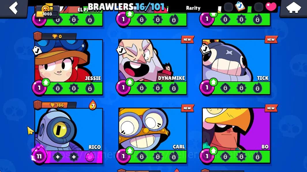 Brawl Stars Accounts 1003 Trophy |16 Brawlers 3 MAX Lvl (Shelly,Rico,Am image 9