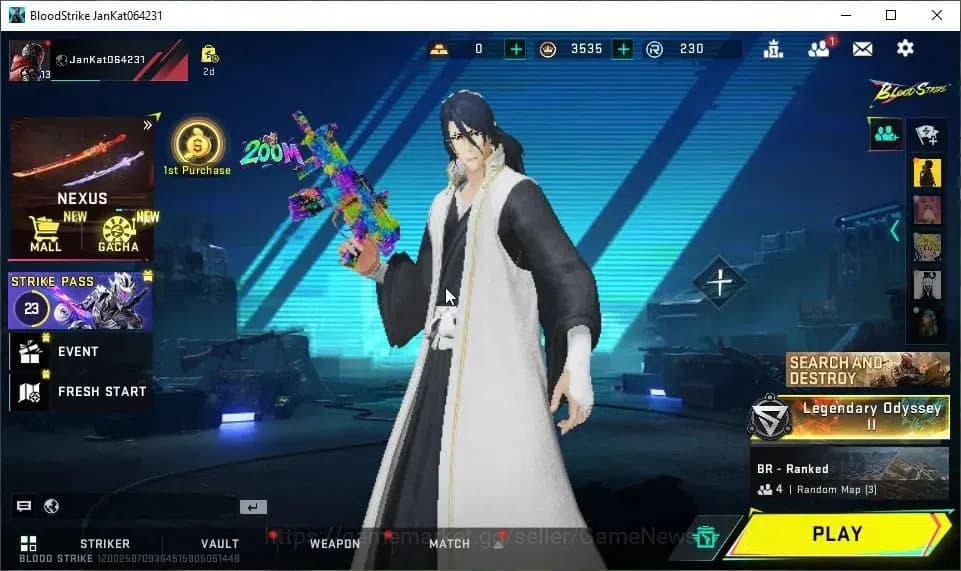 Blood Strike Accounts ASIA|Starter|Collab BLEACH Byakuya|1 ULTRA ETHAN-R image 1