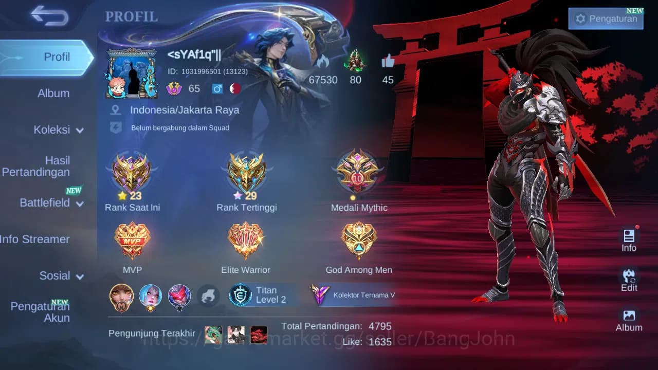 Mobile Legends: Bang Bang Accounts GLOBAL Hero 109 Skin 213 Luckybox Haya | KOF Karin image 14