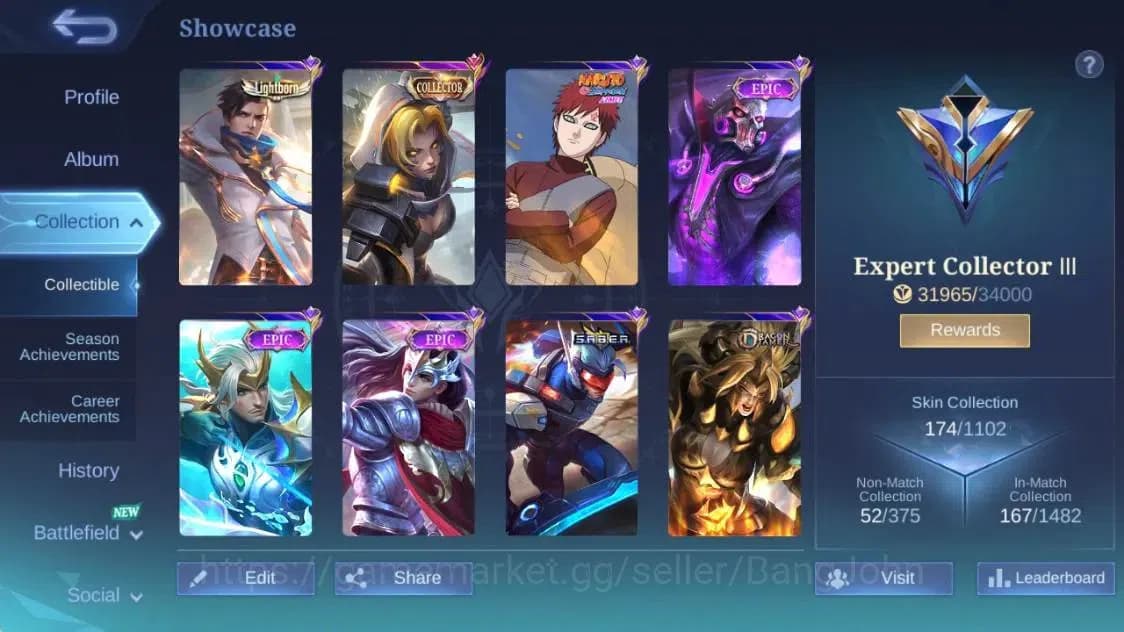 Mobile Legends: Bang Bang Accounts Global|Hero 95|Skin 174|Expert|CC Natalia|Gaara|Ep image 2