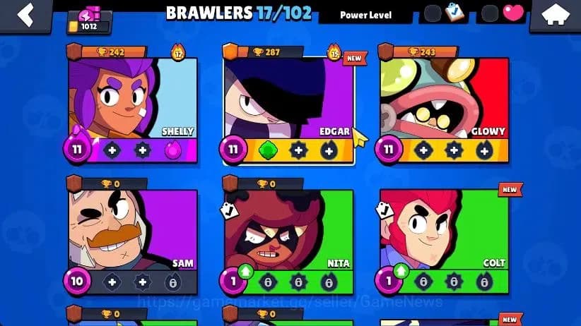 Brawl Stars Accounts 1012 Trophy|17 Brawlers 3 Max Lvl [Glowy,Edgar,She image 2