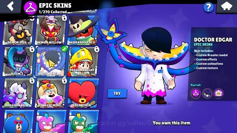 Brawl Stars Accounts 1012 Trophy|17 Brawlers 3 Max Lvl [Glowy,Edgar,She image 5
