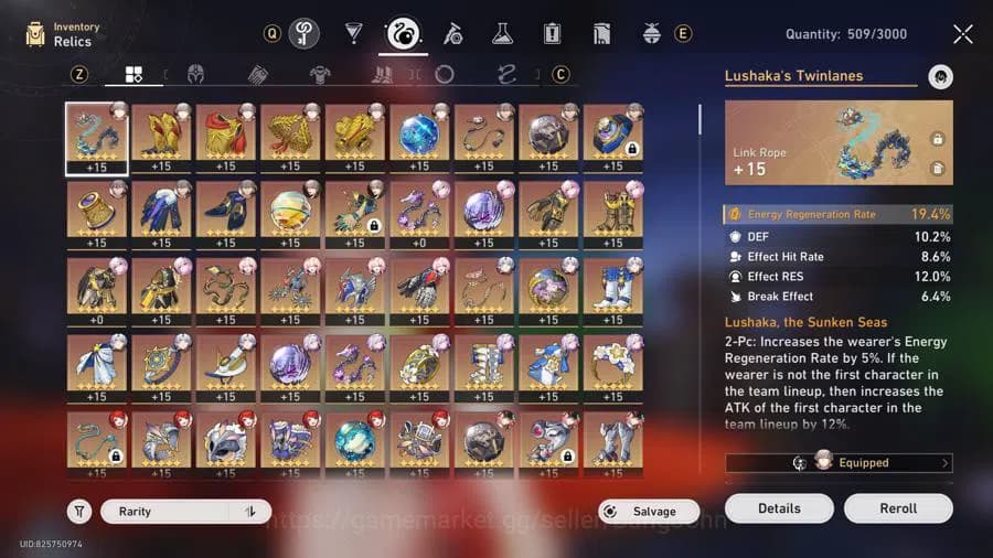 Honkai Star Rail Accounts ASIA | TL 70 | 21 LIMIT | CASTORICE PRIME TEAM + S image 8