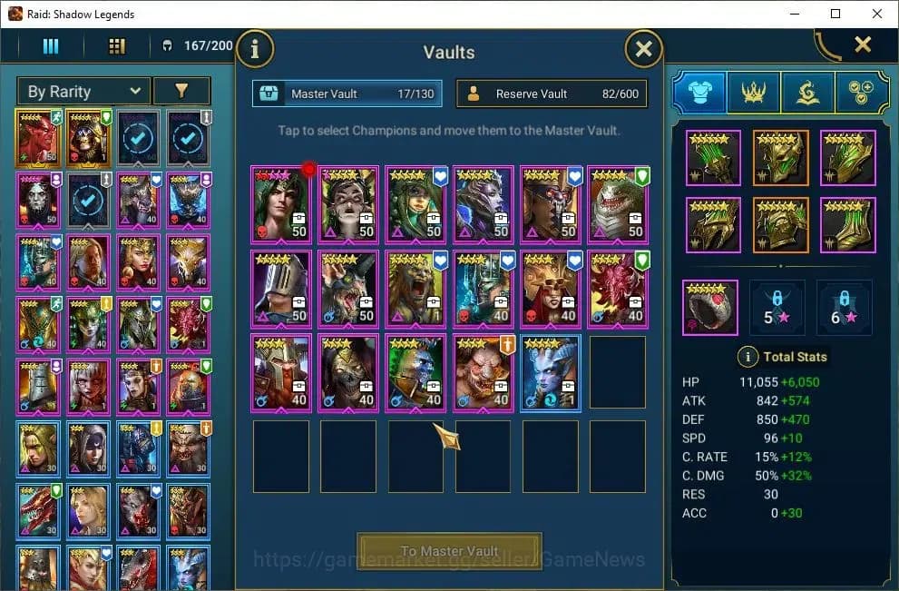 Raid: Shadow Legends Accounts Lv50 890K Power|1 Mythic(Galleus)|29 Legend(Ninja, image 5