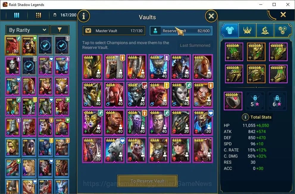Raid: Shadow Legends Accounts Lv50 890K Power|1 Mythic(Galleus)|29 Legend(Ninja, image 6