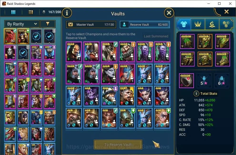 Raid: Shadow Legends Accounts Lv50 890K Power|1 Mythic(Galleus)|29 Legend(Ninja, image 8