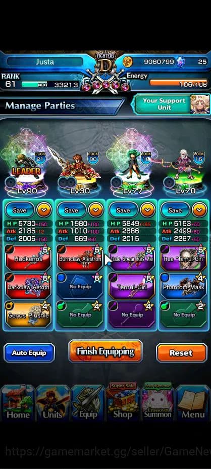 Grand Summoners Accounts Global|Rank 61|9 Ascend|FenTW,ShishioTW,Jay,Chloe, image 3