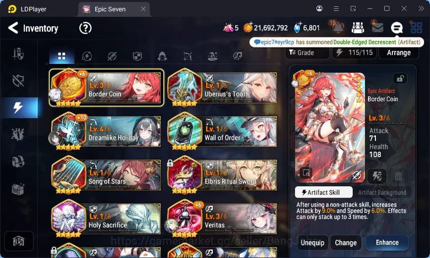 Epic Seven Accounts Global Unverif | 3ML | Vildred | Furious | Landy | image 10