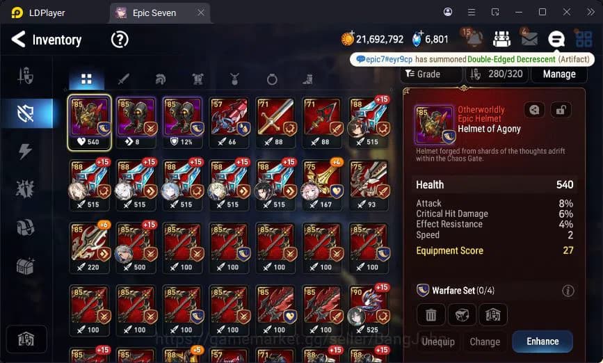 Epic Seven Accounts Global Unverif | 3ML | Vildred | Furious | Landy | image 11