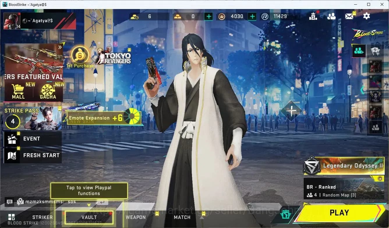 Blood Strike Accounts ASIA | BLEACH Byakuya Striker | EVA MCX Gun | 6 Le image 1