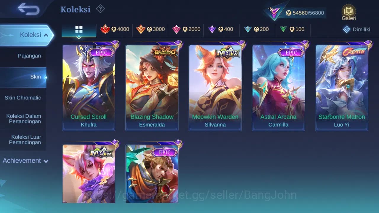 Mobile Legends: Bang Bang Accounts Hero 98 Skin 203 | KOF Karina | Sanrio Floryn | An image 10
