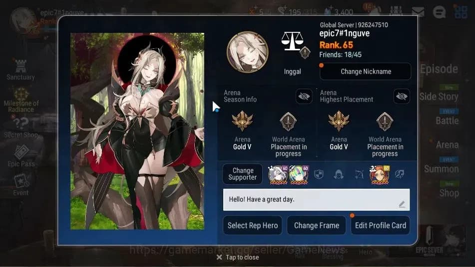 Epic Seven Accounts GLOBAL Unverif|New Era|13 ML(Salome,LOTScales,Etc) image 2