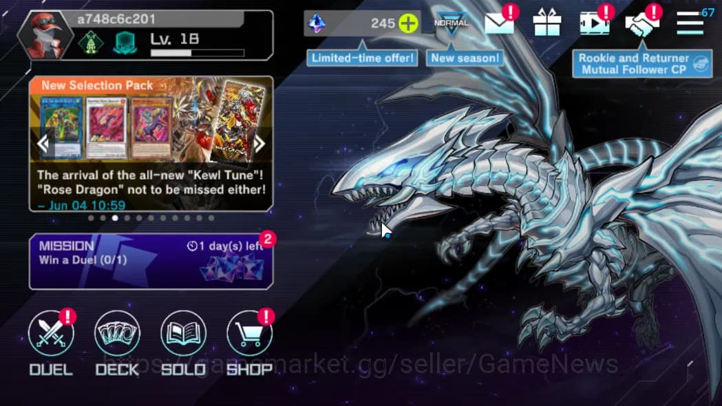 Yu-Gi-Oh! Master Duel Accounts Lv 18|19 Deck|YubelFs,KewlToon,RadiantTyphon,SkySt image 1
