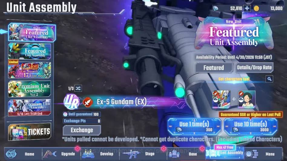 SD Gundam G Generation ETERNAL Accounts global rank 4, 52k DM, 10 UR unit, 8 char, 3 suppo image 6