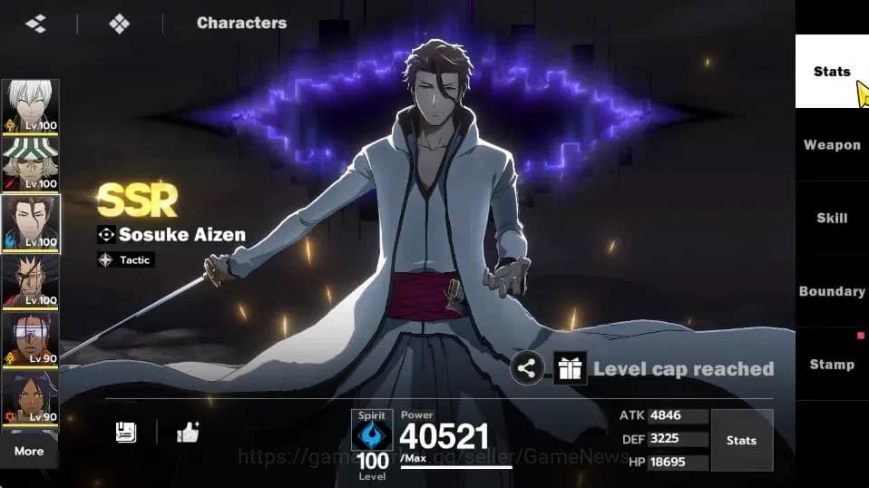 BLEACH: Soul Resonance Accounts NuverseSEA|Lv73|11SSR [(AizenB1,KisukeB2,Szayela,K image 10
