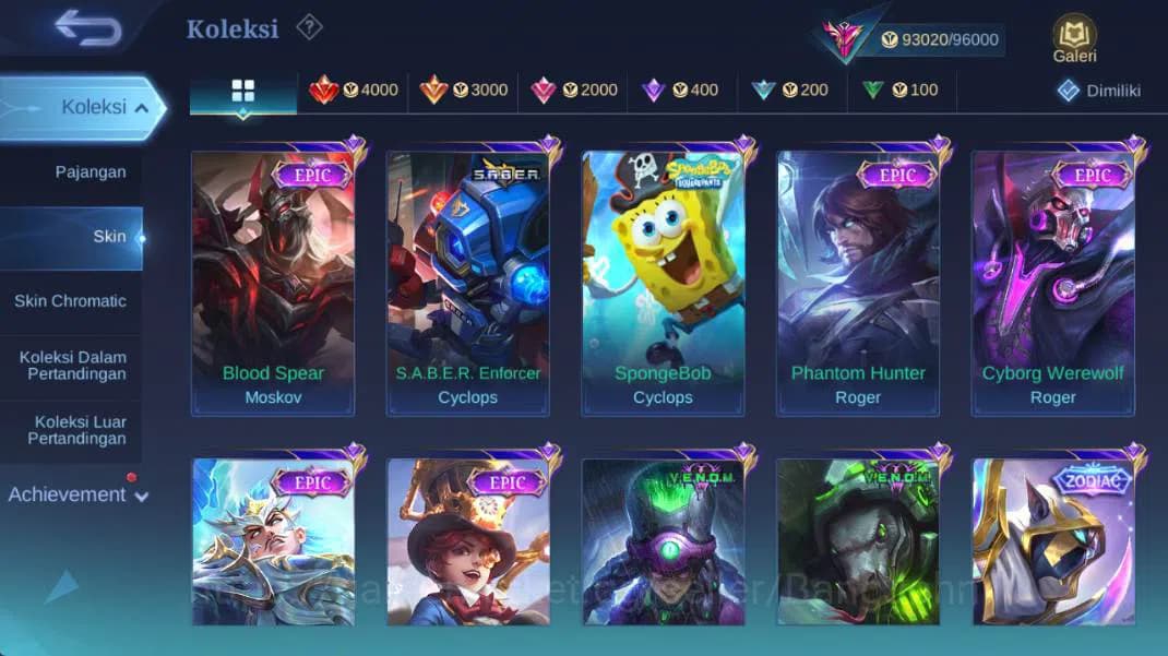 Mobile Legends: Bang Bang Accounts hero 130+, skin 352 legend franco, prime claude, p image 9