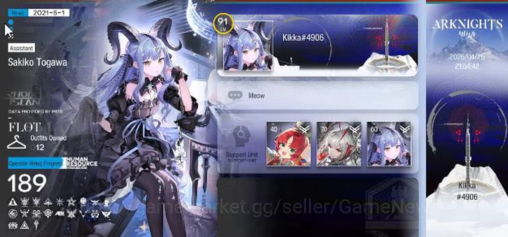 Arknights Accounts Lv 91|189 Op+12 Skin|14 Limited+Collab AVE| Wisade image 1