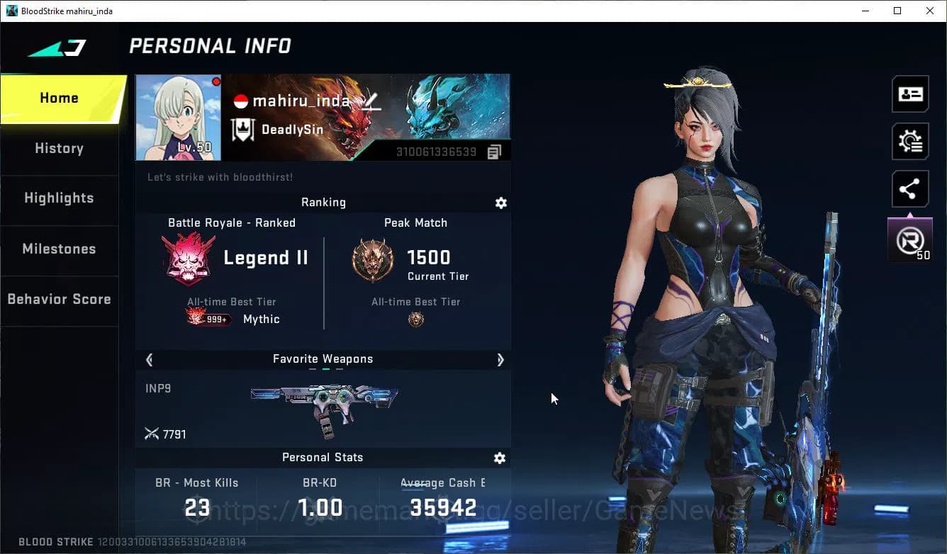 Blood Strike Accounts ASIA|Collab 7DS(Karl98,QBZ95),BLEACH Byakuya,EVA[K image 2