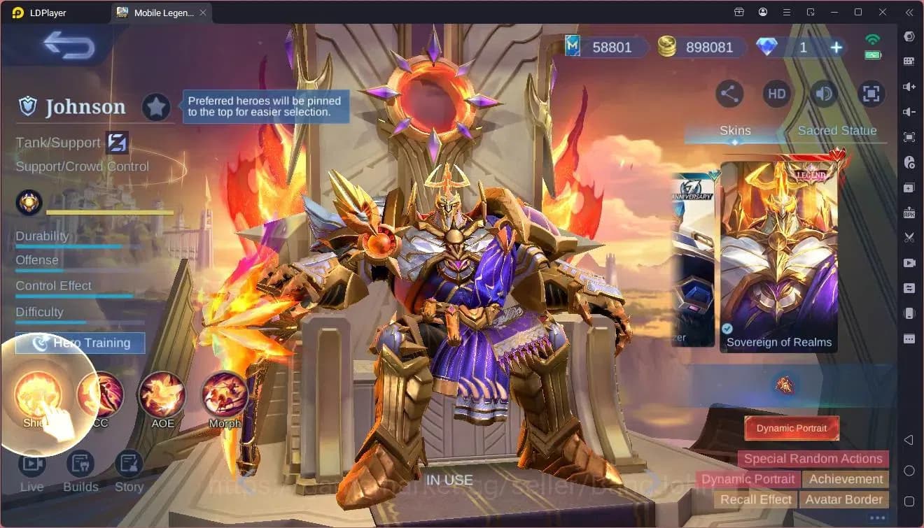 Mobile Legends: Bang Bang Accounts Global|Hero132|Skin 611|World|Skin Legend Alu,John image 6