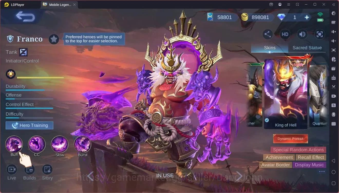 Mobile Legends: Bang Bang Accounts Global|Hero132|Skin 611|World|Skin Legend Alu,John image 7