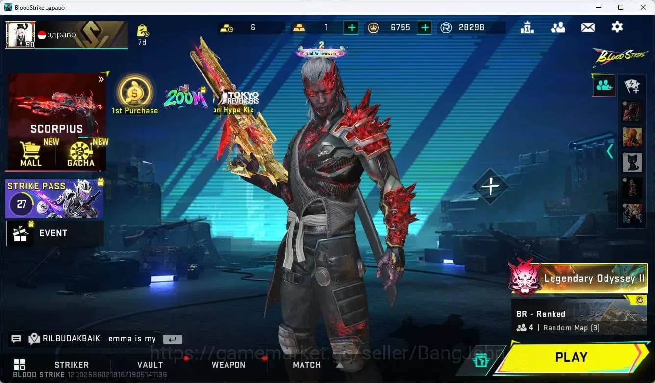 Blood Strike Accounts ASIA | 3 Collab Skins | Eternal MP5-Bloodrift | 12 image 1