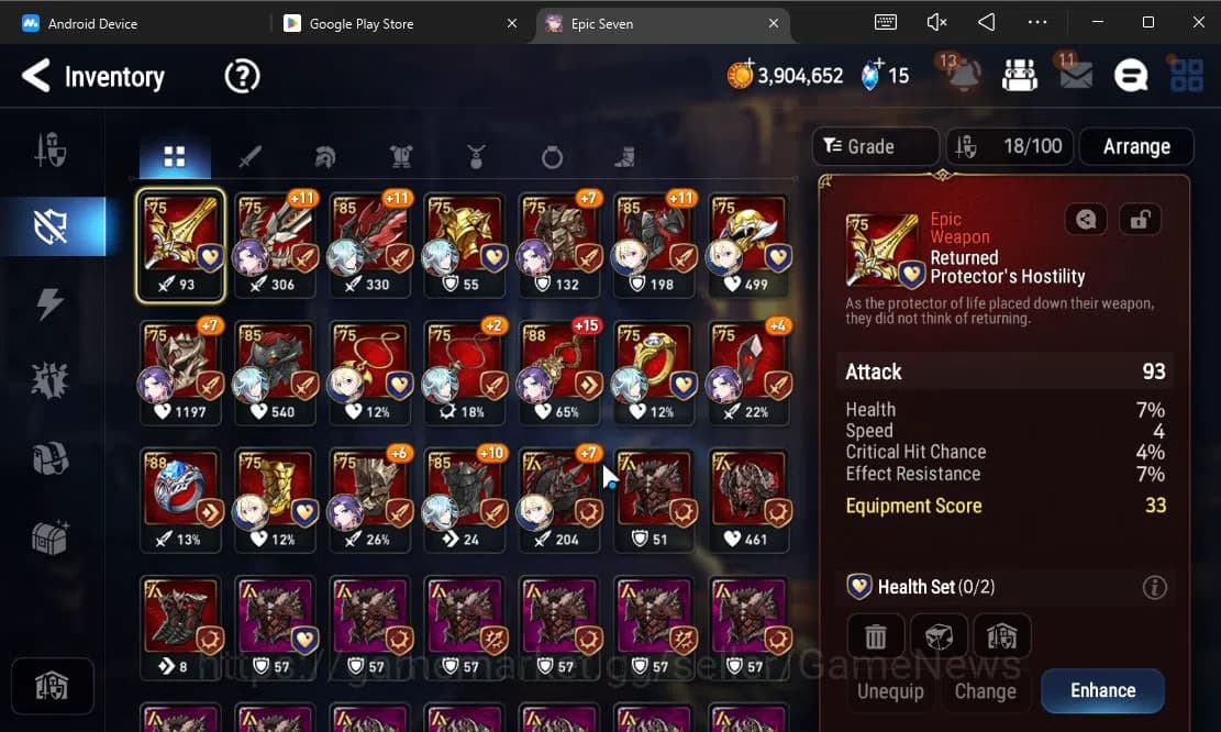 Epic Seven Accounts GLOBAL Unverif|Fresh Starter|2 ML[Specimen Sez,Ete image 15