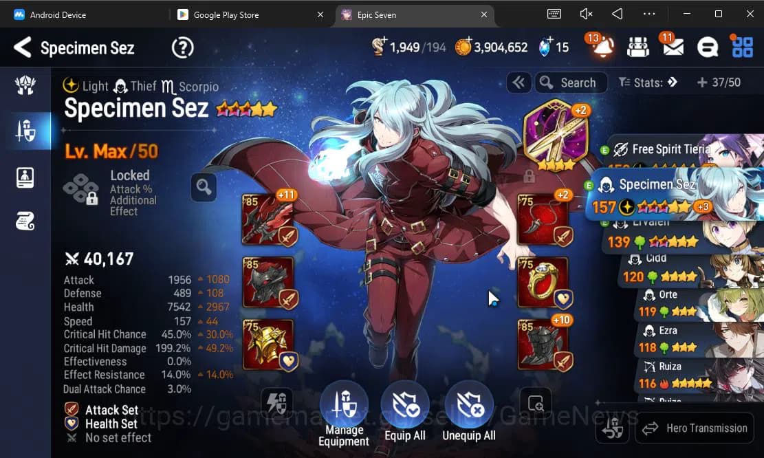 Epic Seven Accounts GLOBAL Unverif|Fresh Starter|2 ML[Specimen Sez,Ete image 19