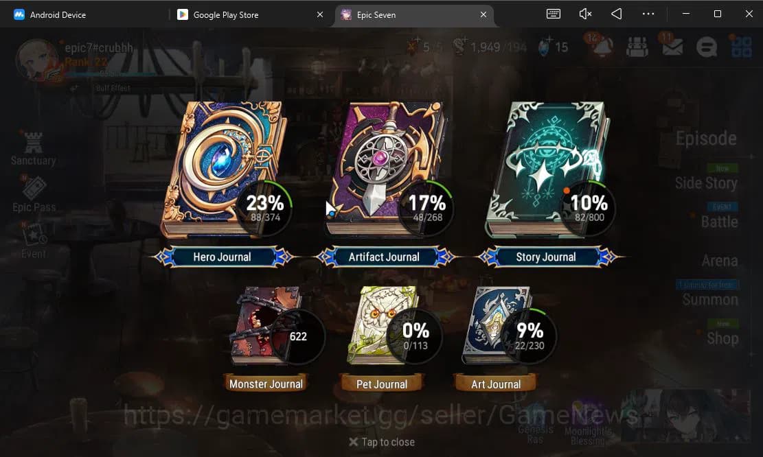 Epic Seven Accounts GLOBAL Unverif|Fresh Starter|2 ML[Specimen Sez,Ete image 3